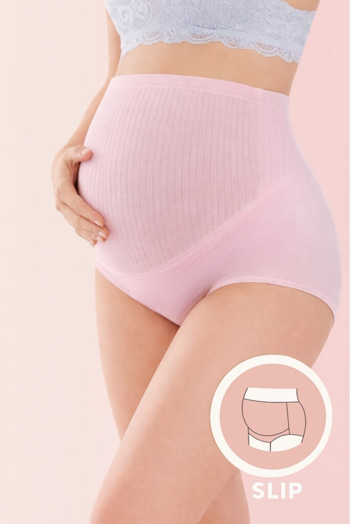 Majtki ciążowe bawełniane powder rose bezuciskowe regulowane